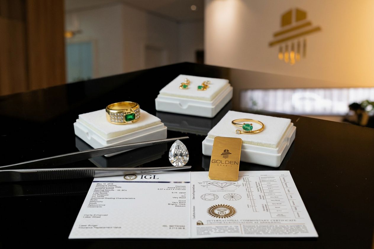 Luxury jewelry and gold certification documents
